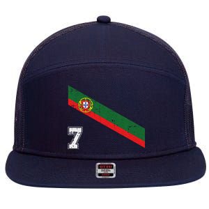 Portugal Soccer Number 7 Portugese Football Sports Lover Fan 7 Panel Mesh Trucker Snapback Hat