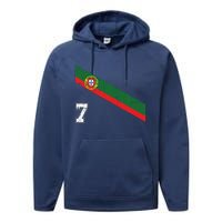 Portugal Soccer Number 7 Portugese Football Sports Lover Fan Performance Fleece Hoodie