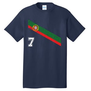 Portugal Soccer Number 7 Portugese Football Sports Lover Fan Tall T-Shirt