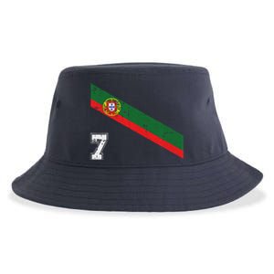 Portugal Soccer Number 7 Portugese Football Sports Lover Fan Sustainable Bucket Hat