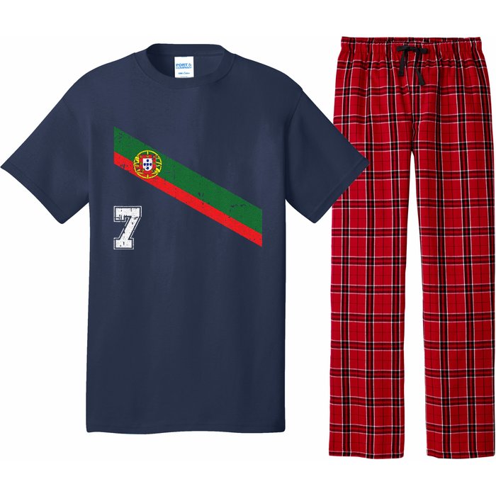 Portugal Soccer Number 7 Portugese Football Sports Lover Fan Pajama Set