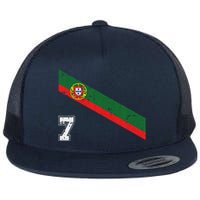 Portugal Soccer Number 7 Portugese Football Sports Lover Fan Flat Bill Trucker Hat