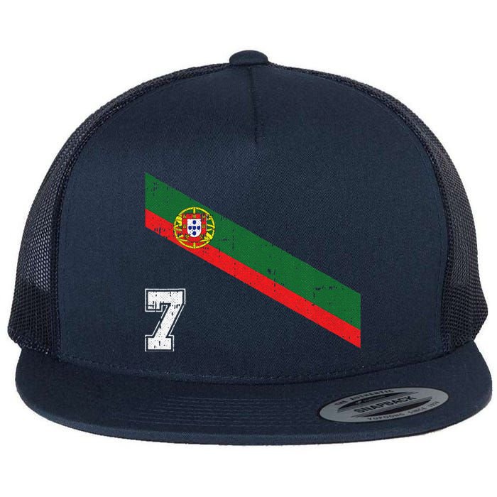 Portugal Soccer Number 7 Portugese Football Sports Lover Fan Flat Bill Trucker Hat