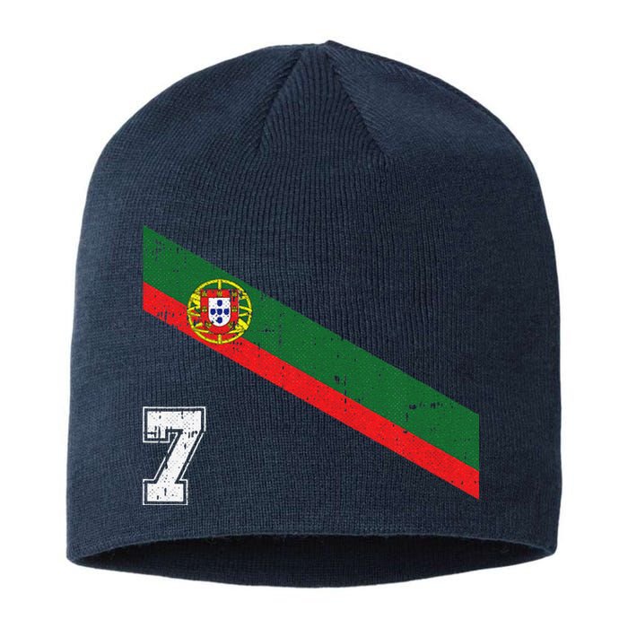 Portugal Soccer Number 7 Portugese Football Sports Lover Fan Sustainable Beanie