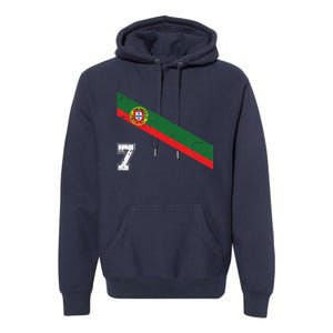 Portugal Soccer Number 7 Portugese Football Sports Lover Fan Premium Hoodie