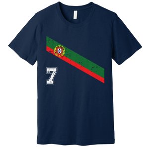 Portugal Soccer Number 7 Portugese Football Sports Lover Fan Premium T-Shirt