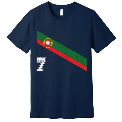 Portugal Soccer Number 7 Portugese Football Sports Lover Fan Premium T-Shirt