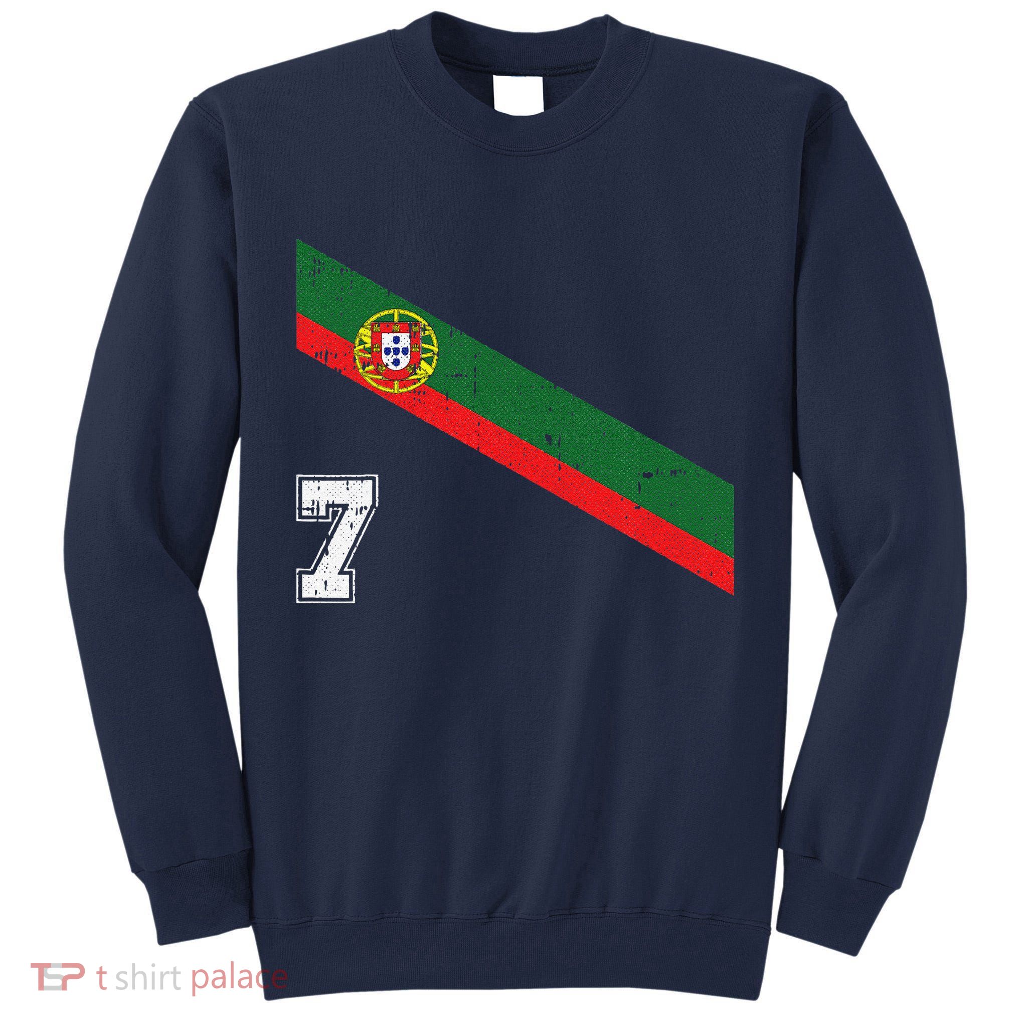 Portugal Soccer Number 7 Portugese Football Sports Lover Fan Tall Sweatshirt