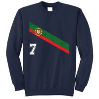 Portugal Soccer Number 7 Portugese Football Sports Lover Fan Tall Sweatshirt