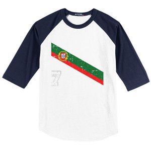 Portugal Soccer Number 7 Portugese Football Sports Lover Fan Baseball Sleeve Shirt