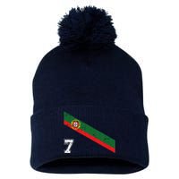 Portugal Soccer Number 7 Portugese Football Sports Lover Fan Pom Pom 12in Knit Beanie