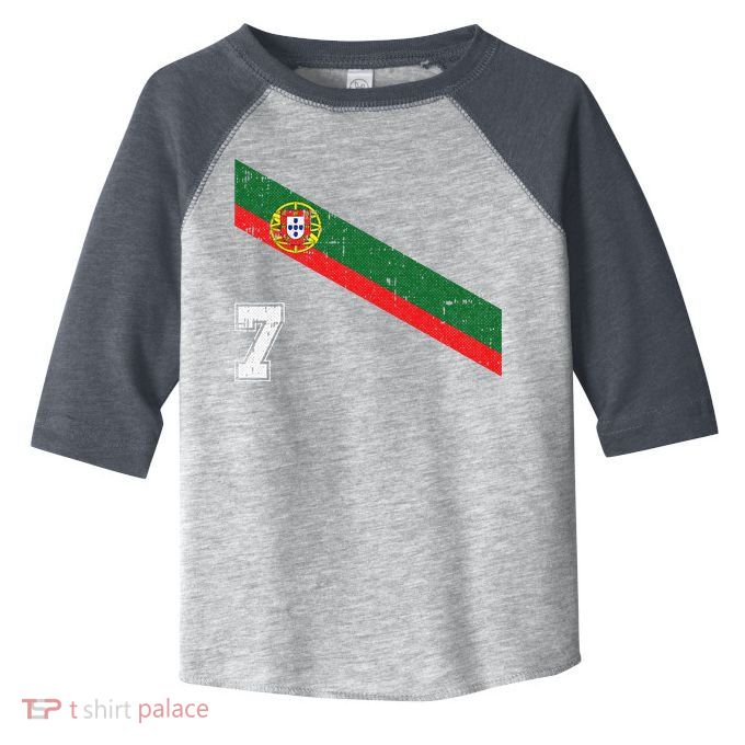 Portugal Soccer Number 7 Portugese Football Sports Lover Fan Toddler Fine Jersey T-Shirt