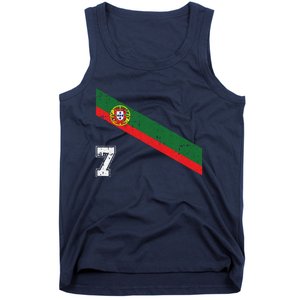 Portugal Soccer Number 7 Portugese Football Sports Lover Fan Tank Top