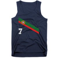 Portugal Soccer Number 7 Portugese Football Sports Lover Fan Tank Top