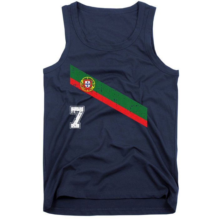 Portugal Soccer Number 7 Portugese Football Sports Lover Fan Tank Top