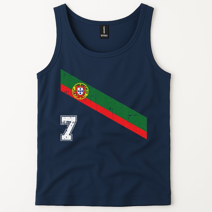 Portugal Soccer Number 7 Portugese Football Sports Lover Fan Tank Top
