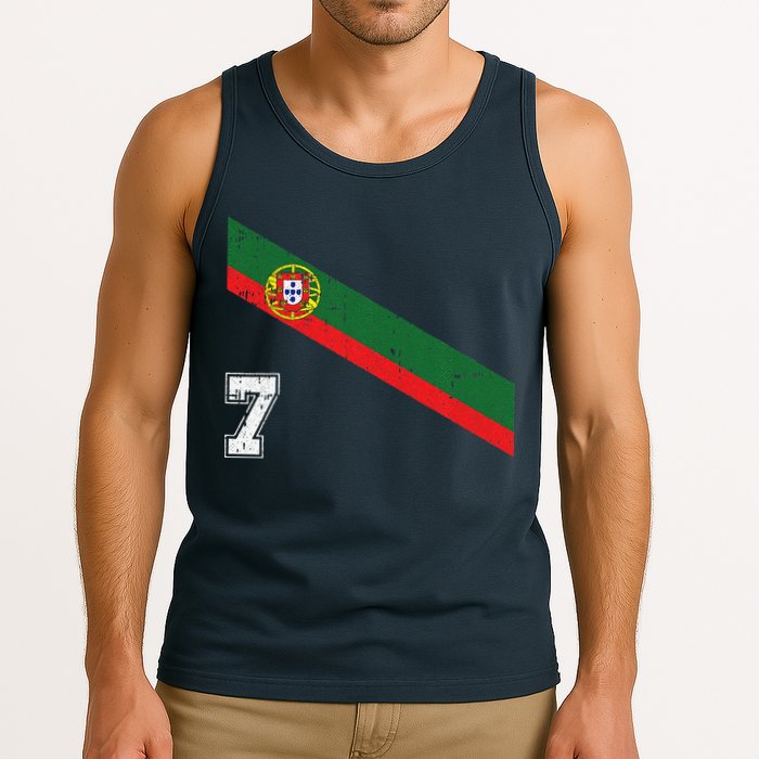 Portugal Soccer Number 7 Portugese Football Sports Lover Fan Tank Top