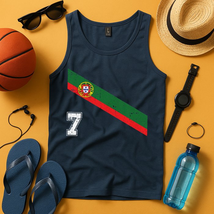 Portugal Soccer Number 7 Portugese Football Sports Lover Fan Tank Top