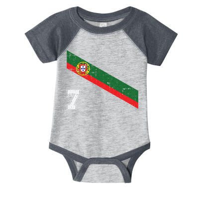 Portugal Soccer Number 7 Portugese Football Sports Lover Fan Infant Baby Jersey Bodysuit