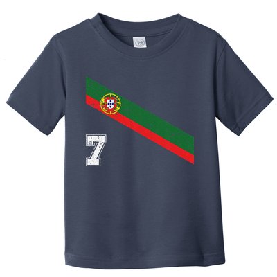 Portugal Soccer Number 7 Portugese Football Sports Lover Fan Toddler T-Shirt