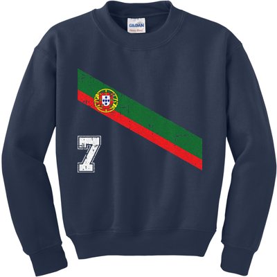 Portugal Soccer Number 7 Portugese Football Sports Lover Fan Kids Sweatshirt