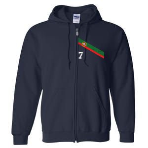 Portugal Soccer Number 7 Portugese Football Sports Lover Fan Full Zip Hoodie