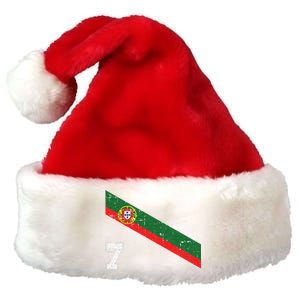 Portugal Soccer Number 7 Portugese Football Sports Lover Fan Premium Christmas Santa Hat