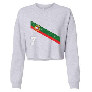 Portugal Soccer Number 7 Portugese Football Sports Lover Fan Cropped Pullover Crew