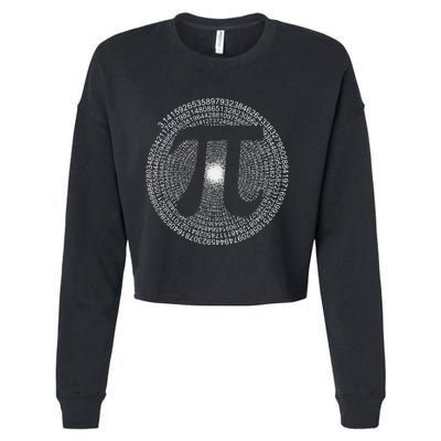 Pi Spiral Novelty Math Geek 3.14 funny Pi Day Cropped Pullover Crew