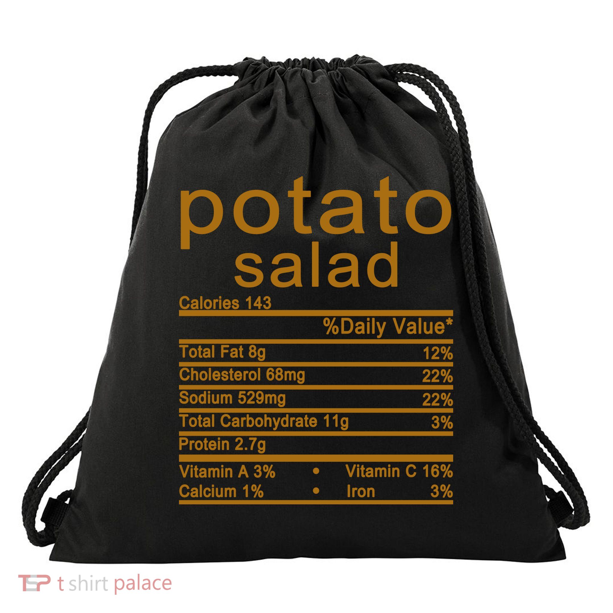 Potato Salad Nutrition Facts Label Drawstring Bag