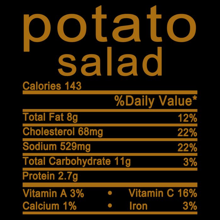 Potato Salad Nutrition Facts Label Drawstring Bag