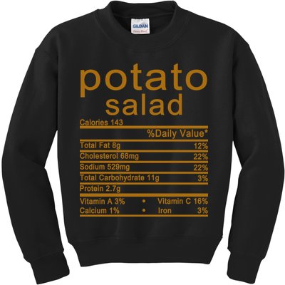 Potato Salad Nutrition Facts Label Kids Sweatshirt