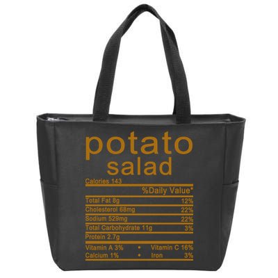 Potato Salad Nutrition Facts Label Zip Tote Bag