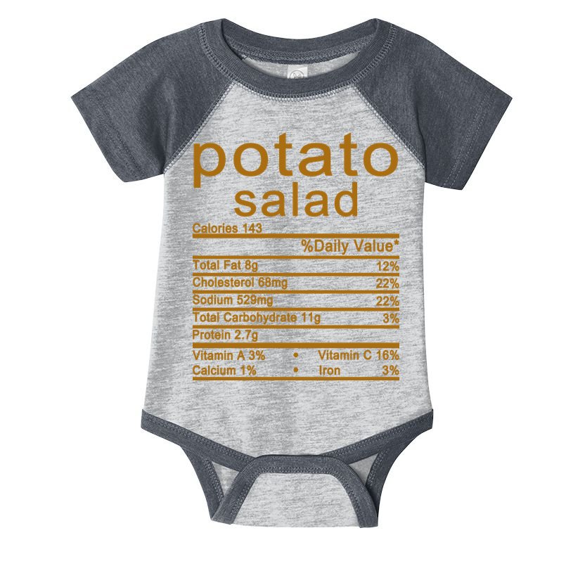 Potato Salad Nutrition Facts Label Infant Baby Jersey Bodysuit