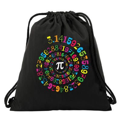 Pi Spiral Novelty Math Geek 3.14 Pi Day Drawstring Bag