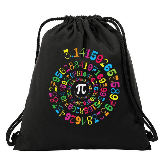 Pi Spiral Novelty Math Geek 3.14 Pi Day Drawstring Bag