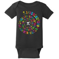 Pi Spiral Novelty Math Geek 3.14 Pi Day Baby Bodysuit
