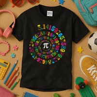 Pi Spiral Novelty Math Geek 3.14 Pi Day Kids T-Shirt