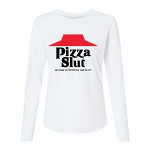 Pizza Slut No One Outpizzas The Slut Funny Pizza Womens Cotton Relaxed Long Sleeve T-Shirt