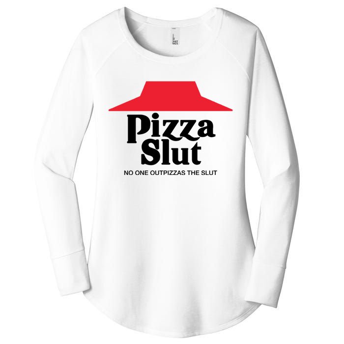 Pizza Slut No One Outpizzas The Slut Funny Pizza Women's Perfect Tri Tunic Long Sleeve Shirt