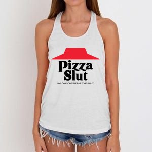 Pizza Slut No One Outpizzas The Slut Funny Pizza Women's Knotted Racerback Tank