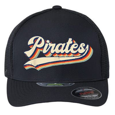 Pirates Sports Name Vintage Retro Flexfit Unipanel Trucker Cap