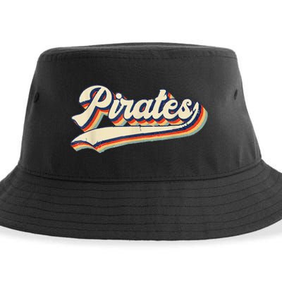 Pirates Sports Name Vintage Retro Sustainable Bucket Hat