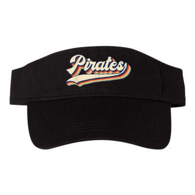 Pirates Sports Name Vintage Retro Valucap Bio-Washed Visor