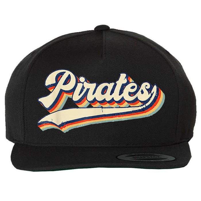 Pirates Sports Name Vintage Retro Wool Snapback Cap