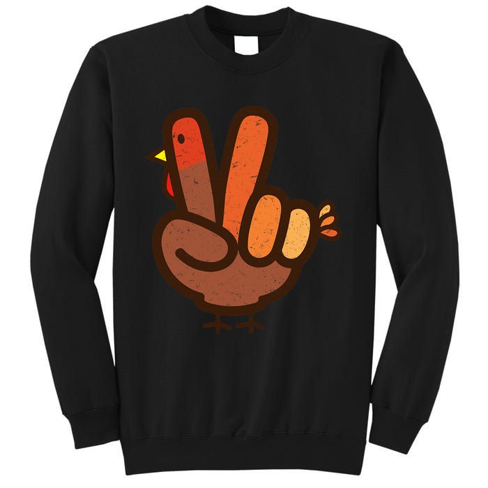 Peace Sign No Turkey Hand Ns Family Thanksgiving Sweatshirt