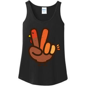 Peace Sign No Turkey Hand Ns Family Thanksgiving Ladies Essential Tank