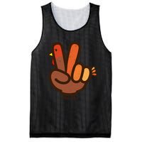 Peace Sign No Turkey Hand Ns Family Thanksgiving Mesh Reversible Basketball Jersey Tank