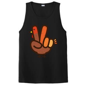 Peace Sign No Turkey Hand Ns Family Thanksgiving PosiCharge Competitor Tank