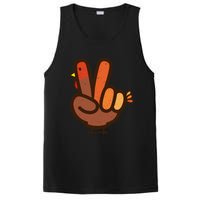 Peace Sign No Turkey Hand Ns Family Thanksgiving PosiCharge Competitor Tank